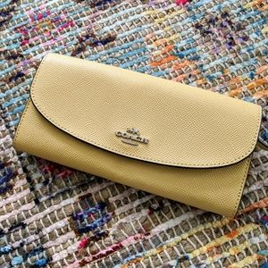 New Yellow Coach wallet leather